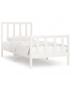 Giroletto Bianco in Legno Massello 75x190 cm Small Single 2