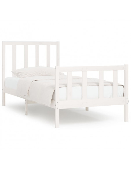 Giroletto Bianco in Legno Massello 75x190 cm Small Single