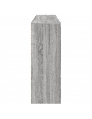 Credenze con Luci LED 3 pz Grigio Sonoma in Legno Multistrato