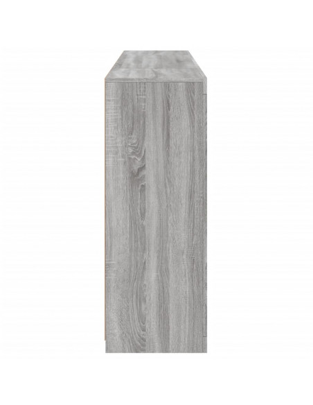 Credenze con Luci LED 3 pz Grigio Sonoma in Legno Multistrato