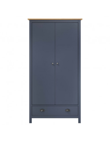 Armadio a 2 Ante Hill Grigio 89x50x170 cm in Legno di Pino