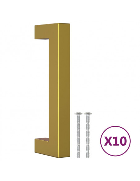 Maniglie per Mobili 10pz Oro 96mm in Acciaio Inox