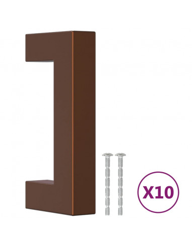 Maniglie per Mobili 10pz Bronzo 64mm in Acciaio Inox