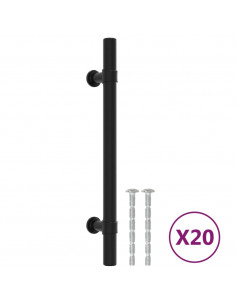 Maniglie per Mobili 20 pz Nere 128 mm in Acciaio Inox 2