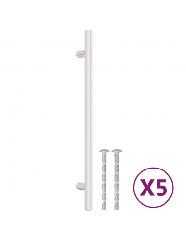 Maniglie per Mobili 5pz Argento 192mm in Acciaio Inox