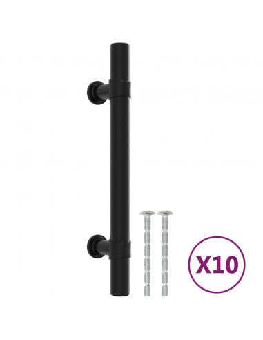 Maniglie per Mobili 10pz Nere 96mm in Acciaio Inox