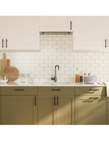 Maniglie per Mobili 10pz Nere 96mm in Acciaio Inox