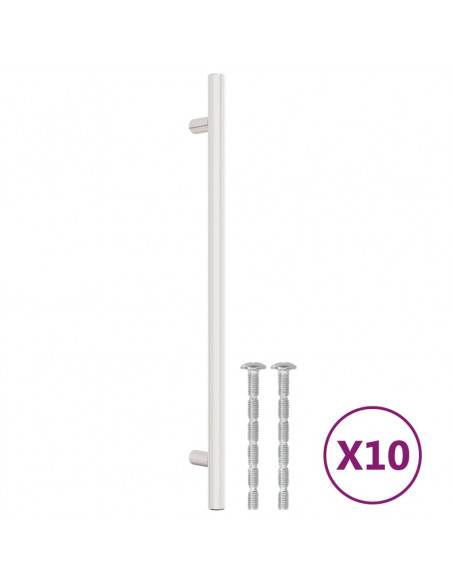 Maniglie per Mobili 10 pz Argento 224 mm in Acciaio Inox