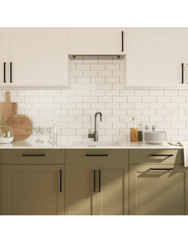 Maniglie per Mobili 10 pz Nere 192 mm in Acciaio Inox