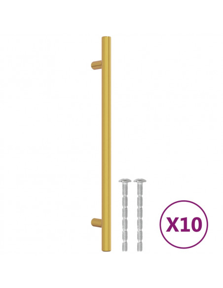 Maniglie per Mobili 10 pz Oro 192 mm in Acciaio Inox