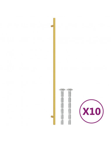 Maniglie per Mobili 10 pz Oro 480 mm in Acciaio Inox