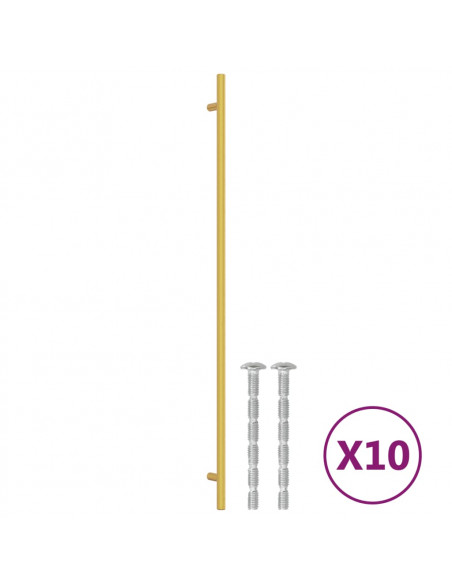 Maniglie per Mobili 10 pz Oro 480 mm in Acciaio Inox