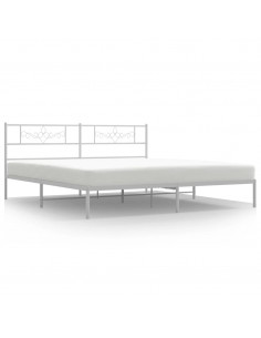 Giroletto con Testiera Metallo Bianco 193x203 cm 2