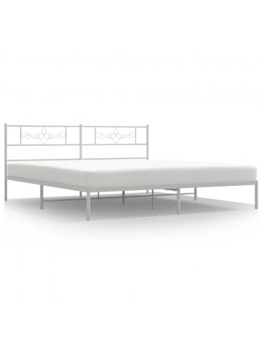 Giroletto con Testiera Metallo Bianco 193x203 cm