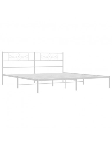 Giroletto con Testiera Metallo Bianco 193x203 cm