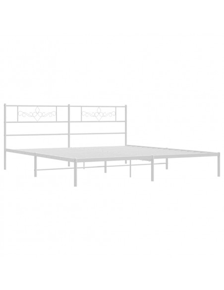 Giroletto con Testiera Metallo Bianco 193x203 cm