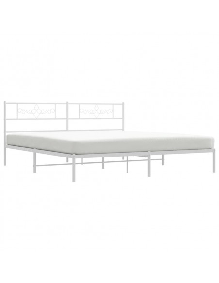 Giroletto con Testiera Metallo Bianco 193x203 cm