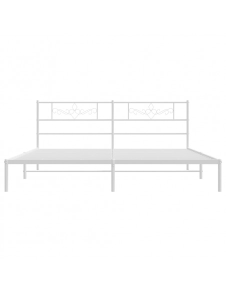 Giroletto con Testiera Metallo Bianco 193x203 cm