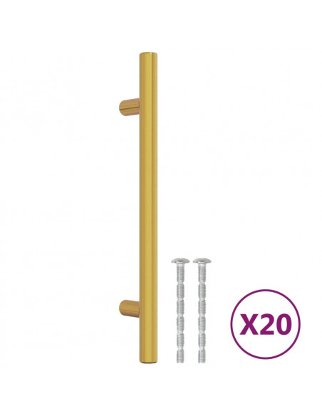 Maniglie per Mobili 20 pz Oro 128 mm in Acciaio Inox