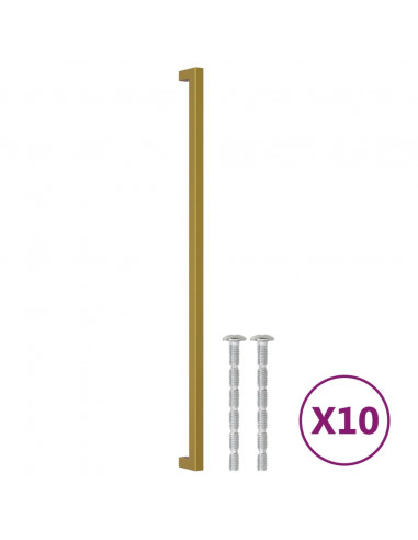 Maniglie per Mobili 10 pz Oro 480 mm in Acciaio Inox