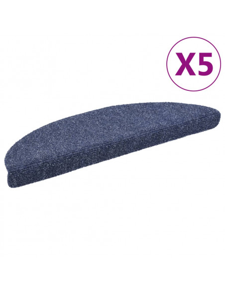 Tappetini Adesivi per Scale 5 pz 56x17x3 cm Blu Agugliati
