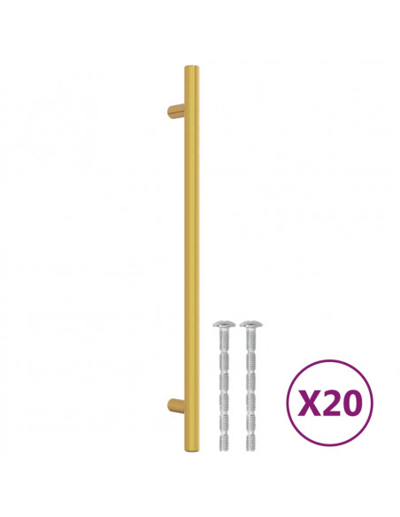 Maniglie per Mobili 20 pz Oro 224 mm in Acciaio Inox