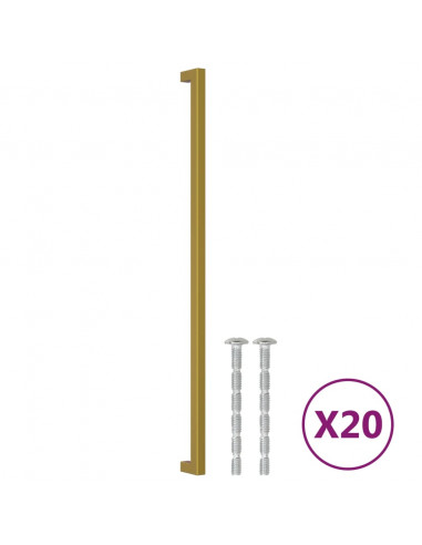 Maniglie per Mobili 20 pz Oro 480 mm in Acciaio Inox