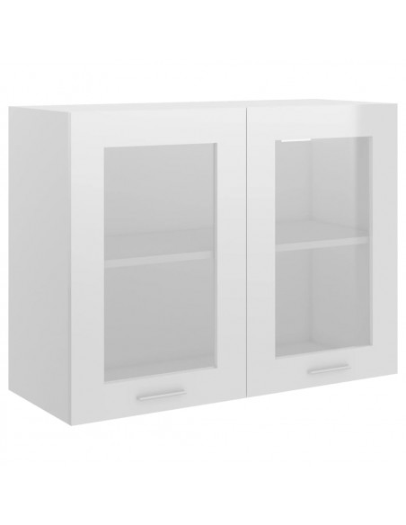 Armadio Sospeso con Vetro Bianco 80x31x60 cm Legno Multistrato
