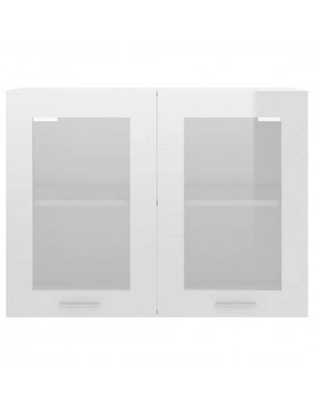 Armadio Sospeso con Vetro Bianco 80x31x60 cm Legno Multistrato