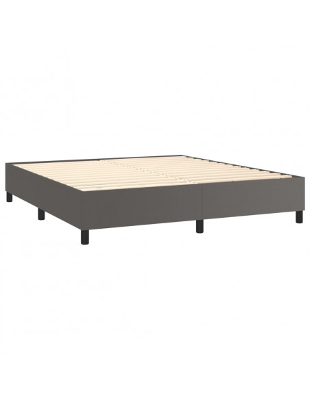 Giroletto a Molle con Materasso Grgio 180x200 cm in Similpelle