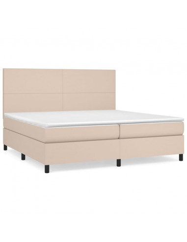 Giroletto a Molle con Materasso Cappuccino 200x200cm Similpelle