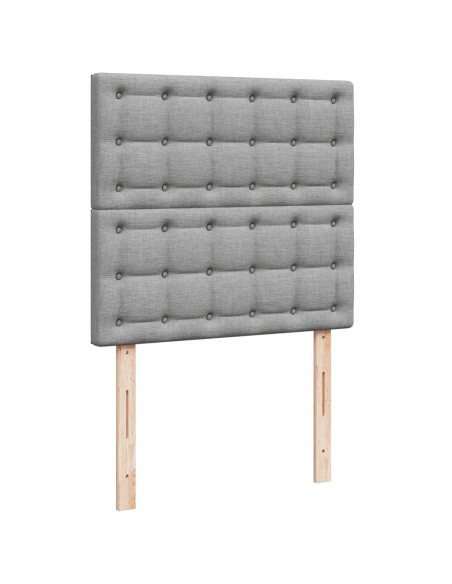 Giroletto a Molle con Materasso Grigio Chiaro 90x200 cm Tessuto