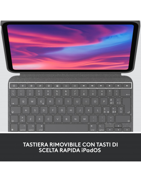 Logitech Combo Touch QWERTY Italiano Smart Connector Grigio