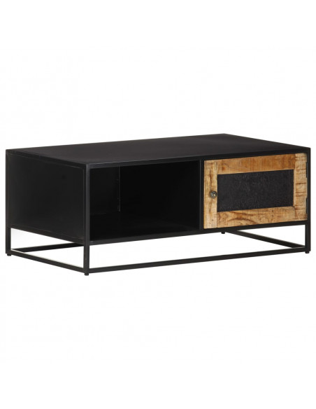 Tavolino da Salotto 90x50x35 cm in Legno di Mango Grezzo