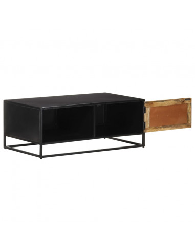 Tavolino da Salotto 90x50x35 cm in Legno di Mango Grezzo