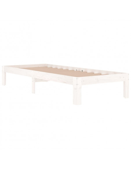 Giroletto Bianco in Legno Massello 75x190 cm Small Single