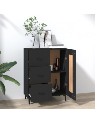 Credenza Nera 69,5x34x90 cm in Legno Multistrato