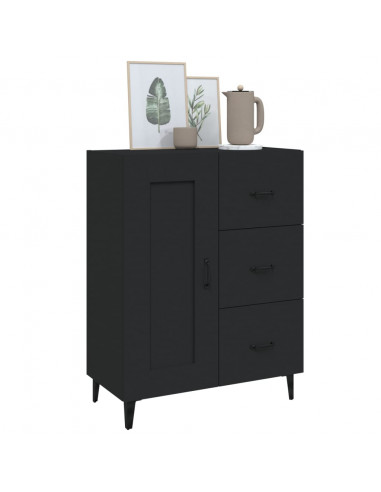 Credenza Nera 69,5x34x90 cm in Legno Multistrato