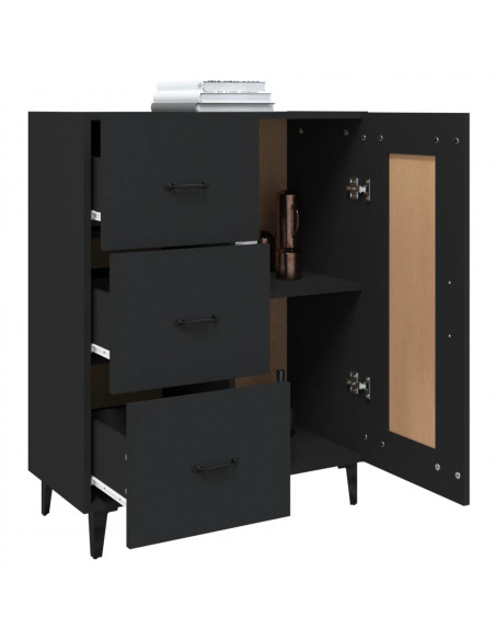 Credenza Nera 69,5x34x90 cm in Legno Multistrato