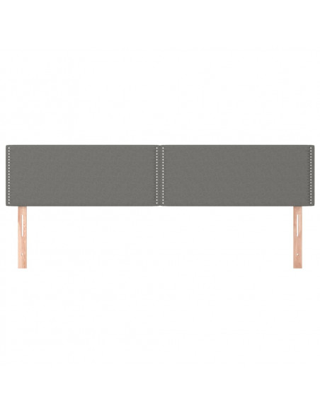 Testiera 2 pz Grigio Scuro 80x5x78/88 cm in Tessuto