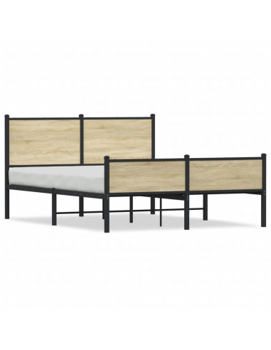 Giroletto con Testiera&Pediera Metallo Rovere Sonoma 137x190 cm