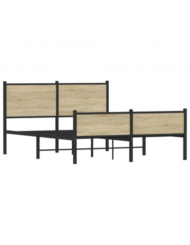 Giroletto con Testiera&Pediera Metallo Rovere Sonoma 137x190 cm