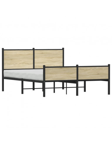 Giroletto con Testiera&Pediera Metallo Rovere Sonoma 137x190 cm