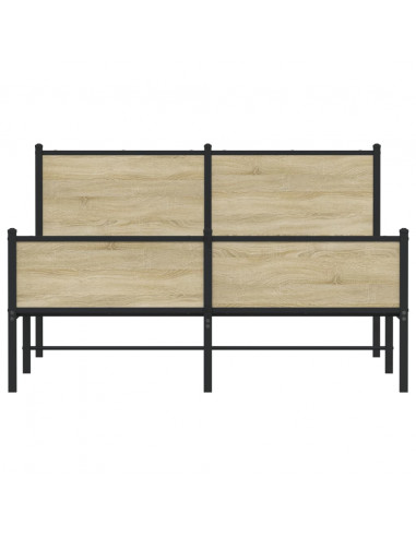 Giroletto con Testiera&Pediera Metallo Rovere Sonoma 137x190 cm
