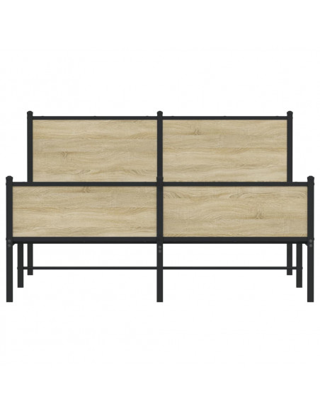 Giroletto con Testiera&Pediera Metallo Rovere Sonoma 137x190 cm