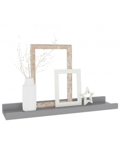 Mensole da Parete 2 pz Grigie 40x9x3 cm