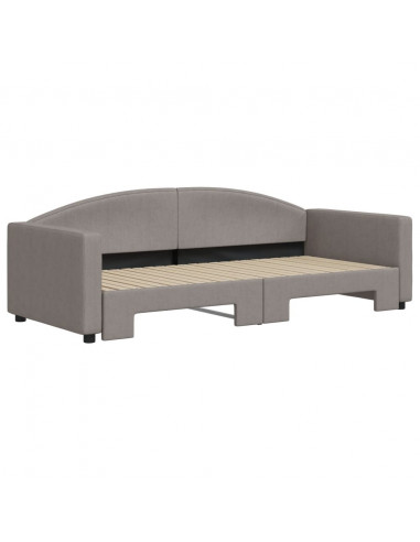 Divano Letto con Letto Estraibile Tortora 90x200 cm in Tessuto