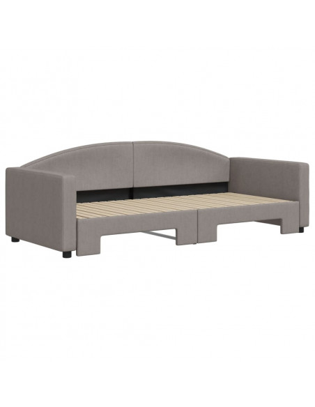 Divano Letto con Letto Estraibile Tortora 90x200 cm in Tessuto