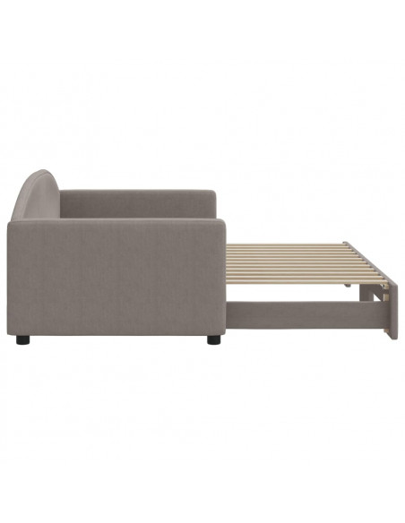 Divano Letto con Letto Estraibile Tortora 90x200 cm in Tessuto