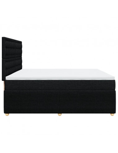 Giroletto a Molle con Materasso Nero 200x200 cm in Tessuto